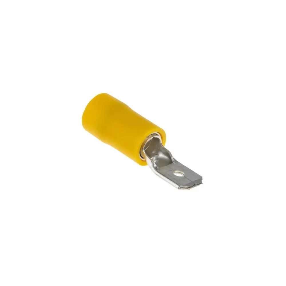 Male faston 6.3mm yellow insulated