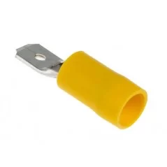 Faston maschio 6.3mm isolato giallo