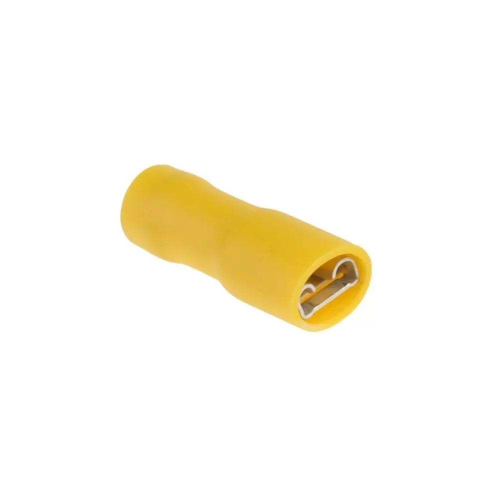 6.35mm female faston yellow insulated