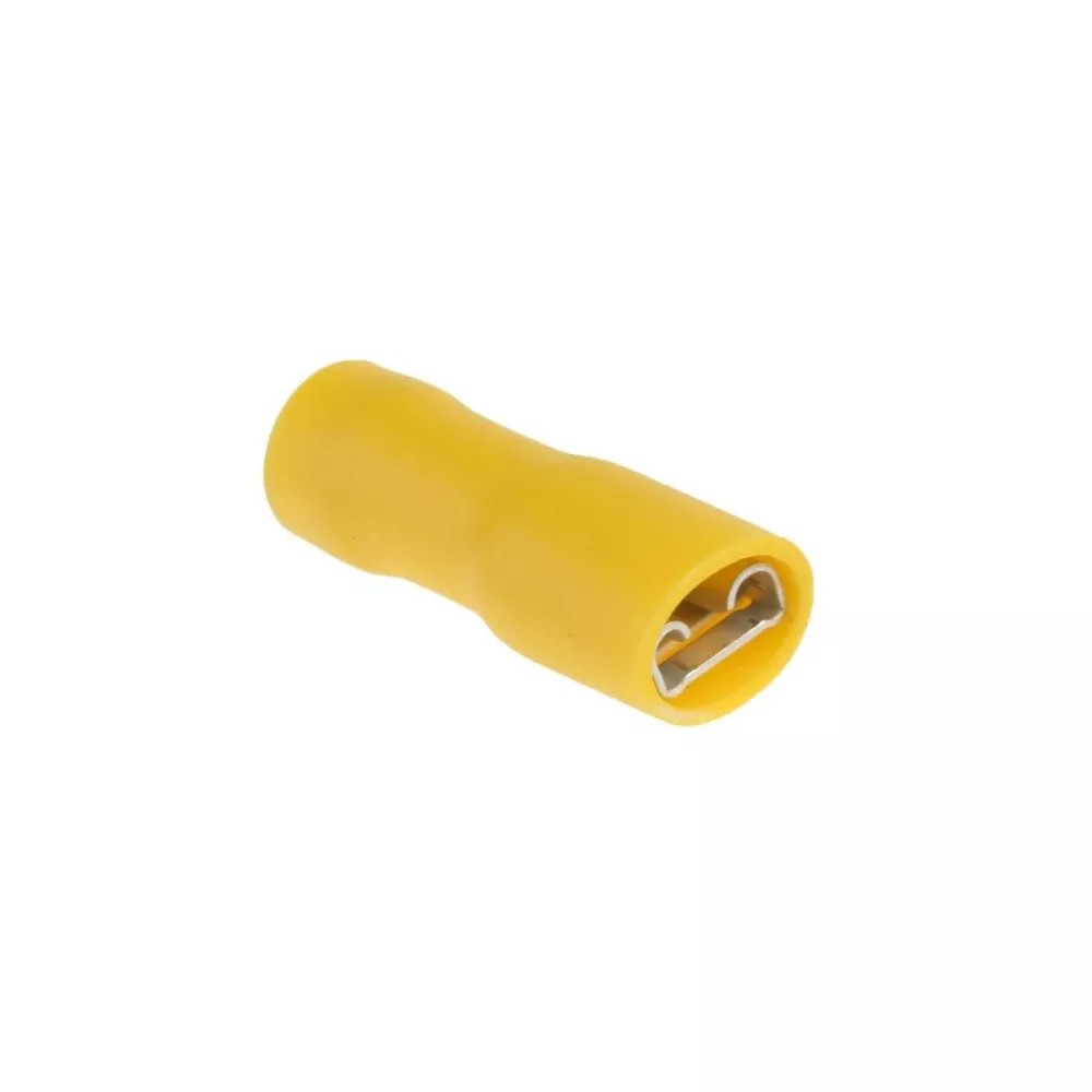 Faston femmina 6.35mm isolato giallo