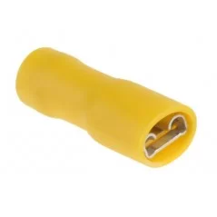 Faston femmina 6.35mm isolato giallo