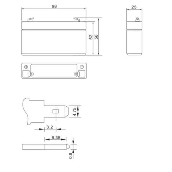 Batteria al piombo 6V 1.3Ah