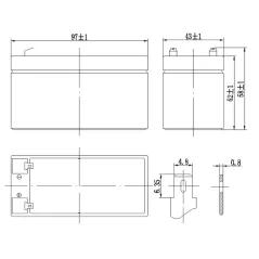 Lead acid battery 12V 1.3Ah