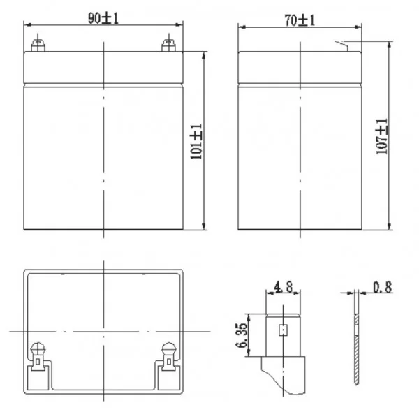 12V 4.5Ah lead acid battery