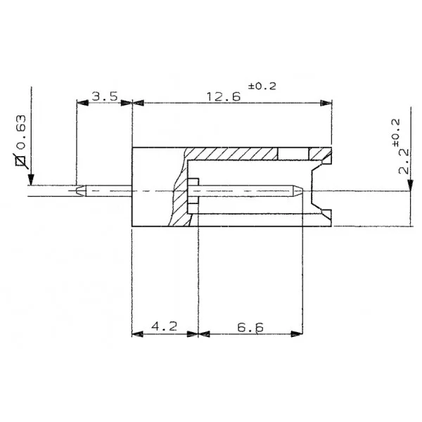 Connettore maschio 4 poli da circuito stampato AMP serie MODU II 280371-1