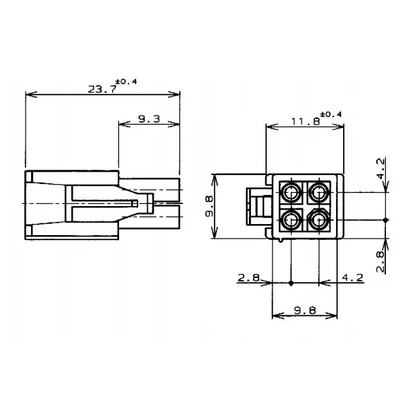 Connettore 4 poli maschio AMP mini MATE-N-LOK 172167-1