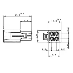 Connettore 4 poli maschio AMP mini MATE-N-LOK 172167-1