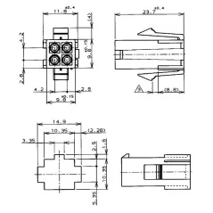 4-pole female connector AMP mini MATE-N-LOK 172159-1