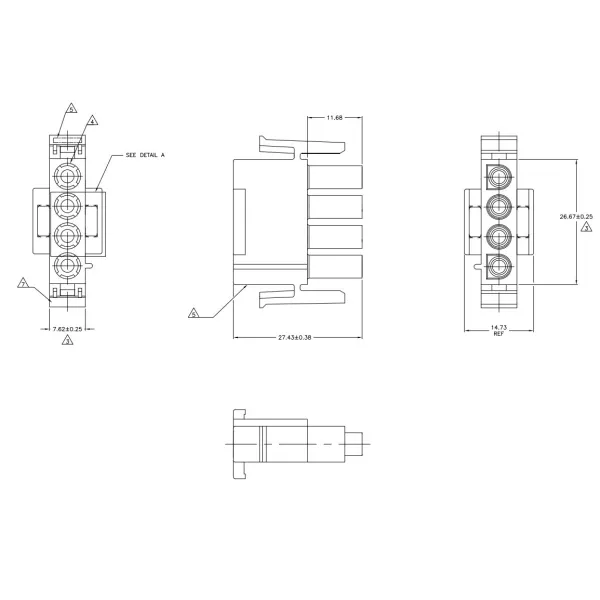 4-pole male connector AMP MATE-N-LOK 1-480702-0