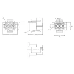 6-pole male connector AMP MATE-N-LOK 1-480704-0