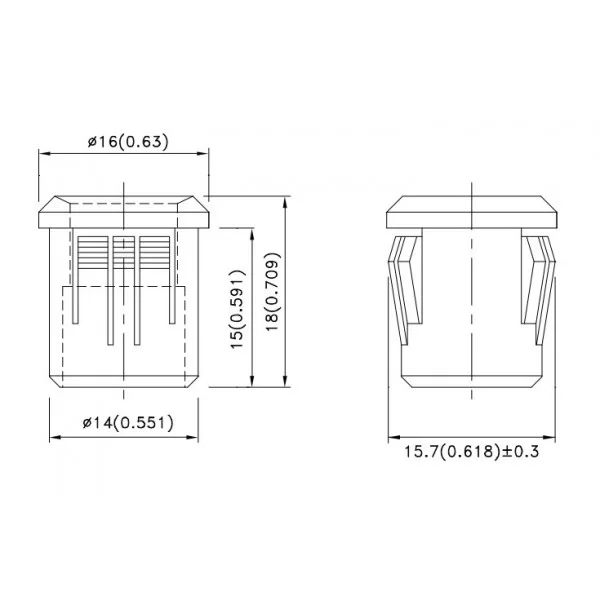 Led holder 10mm black plastic