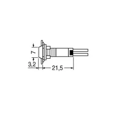 Spia rossa al neon 220V stretta