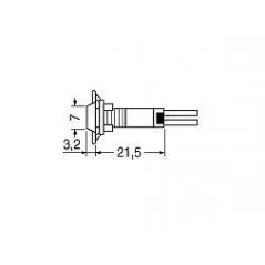 Spia rossa al neon 220V stretta