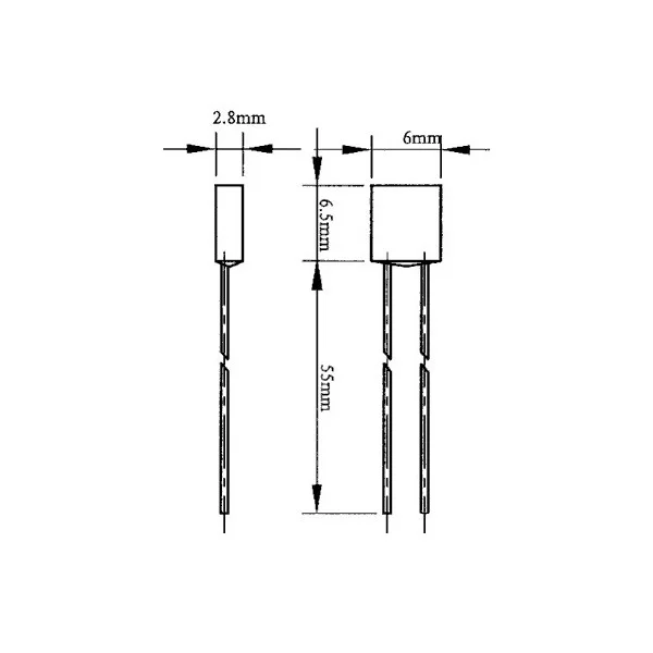 Thermal fuse 130° 2A with terminals