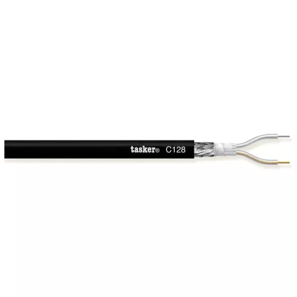 Shielded microphone cable 2x0.35 C128 black TASKER
