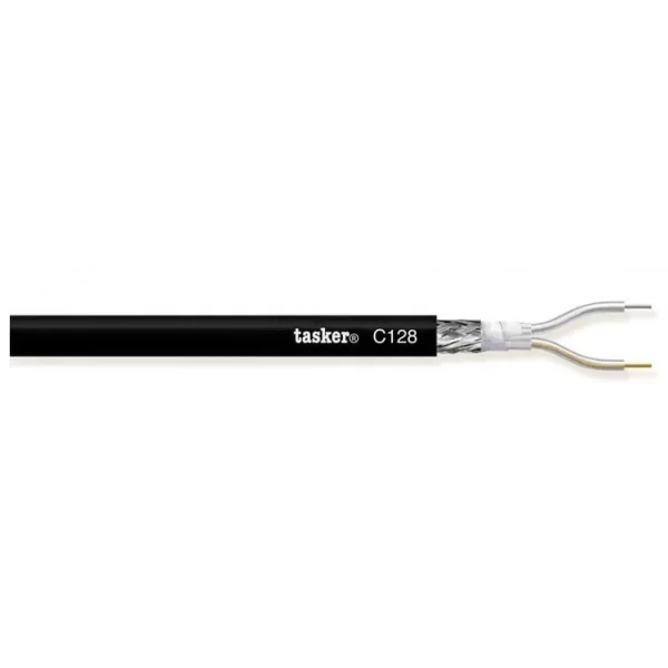 Shielded microphone cable 2x0.35 C128 black TASKER