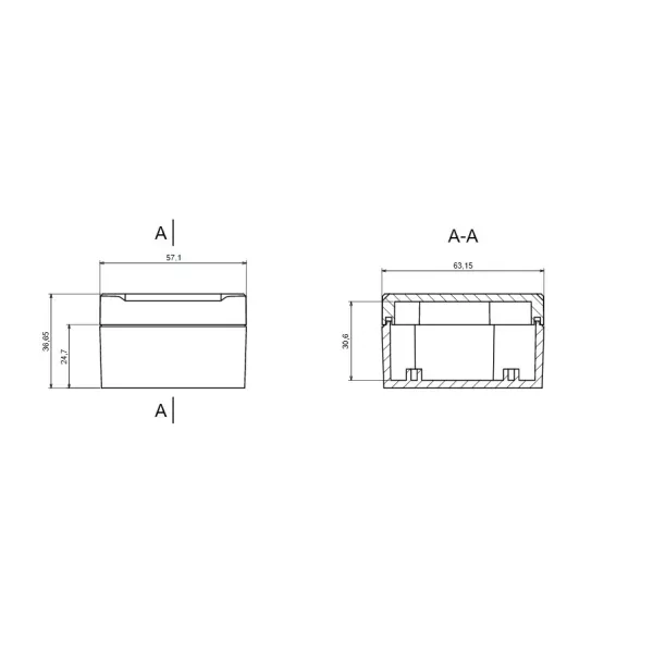 Contenitore in plastica 63.2x57.1x36.7mm stagno IP65