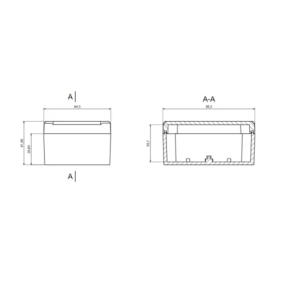 Contenitore in plastica 88.2x64.3x41.7mm stagno IP65