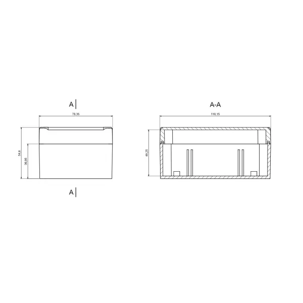 Contenitore in plastica 118.2x78.4x54.6mm stagno IP65