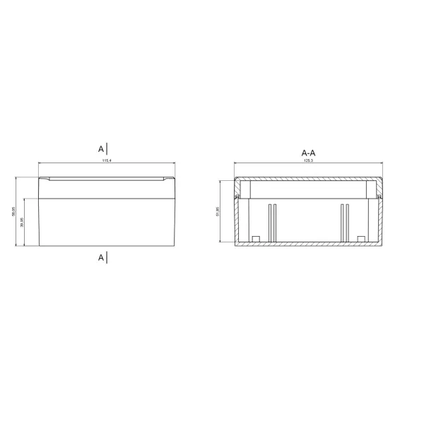 Contenitore in plastica 125.3x115.4x58.1mm stagno IP65