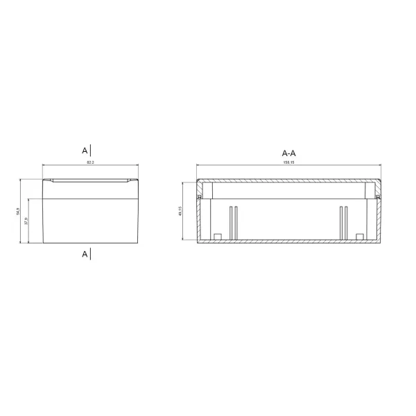 Contenitore in plastica 158.2x82.2x54.9mm stagno IP65