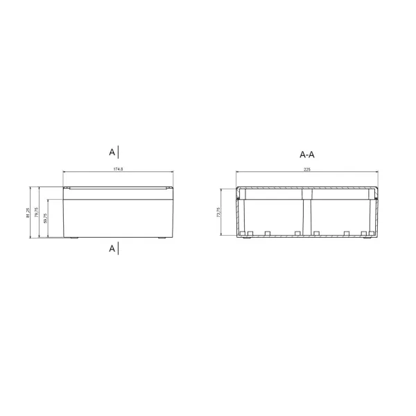 Contenitore in plastica 225x174.8x79.8mm stagno IP65