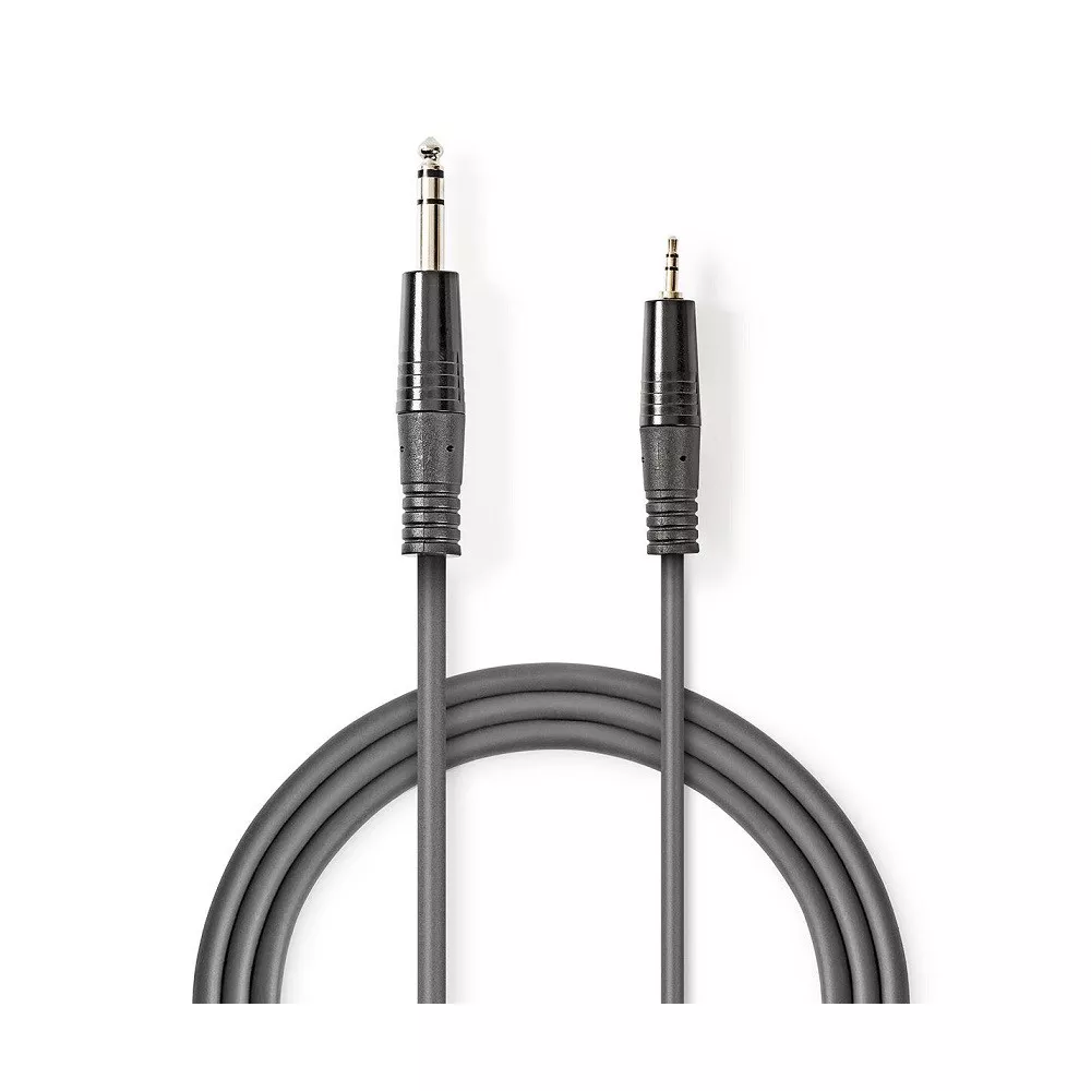 Audio cable 6.3mm jack - 3.5mm stereo jack 1.5mt