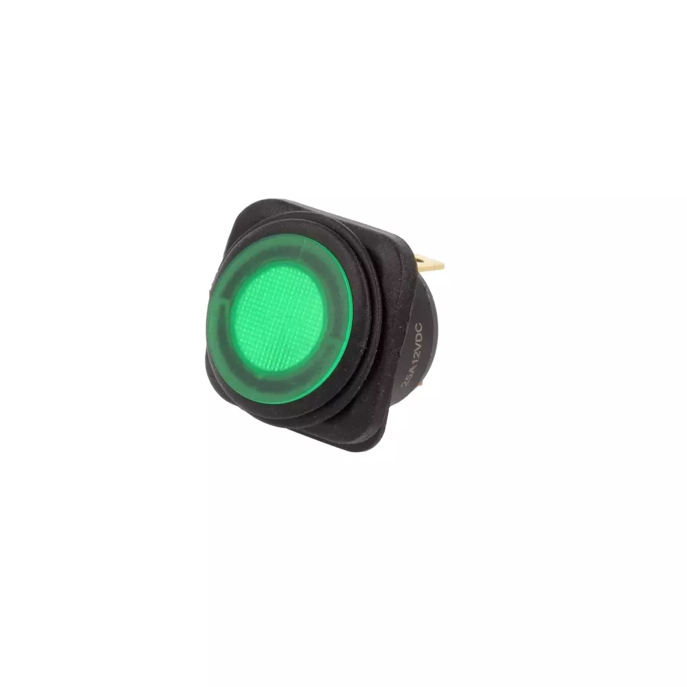 Interruttore a bascula IP65 verde 12V