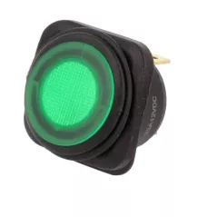 Interruttore a bascula IP65 verde 12V