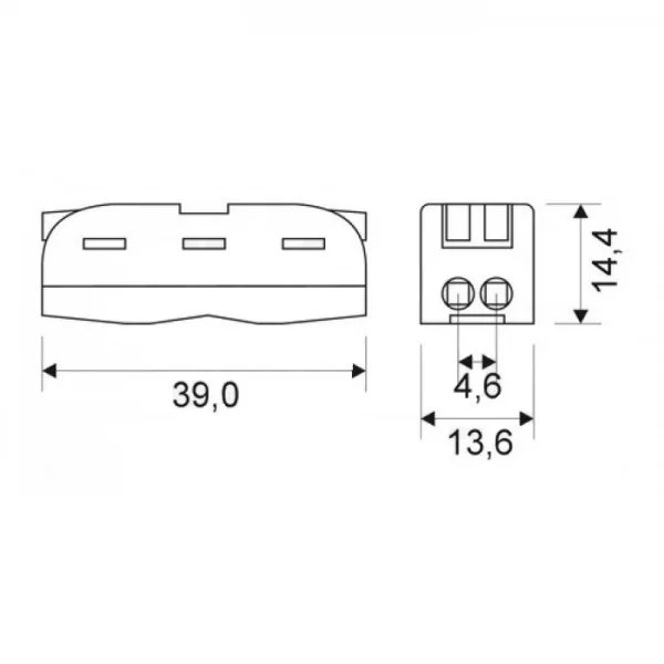 2-pole fast pass-through clamp with flying pressure