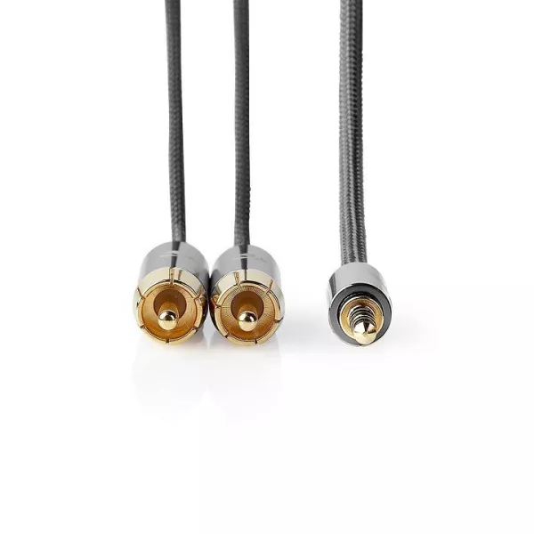 Cavo audio 1 jack 3.5mm maschio - 2 RCA maschio dorato 1mt alta qualità