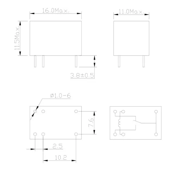 Mini relay 24V 1A 1 changeover FRS1H24