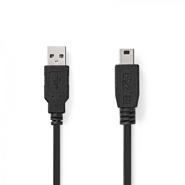 USB 2.0 cable plug A - mini B plug 2 mt black