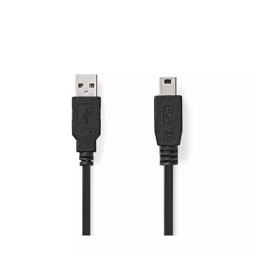 USB 2.0 cable plug A - mini B plug 2 mt black