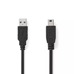 USB 2.0 cable plug A - mini B plug 2 mt black