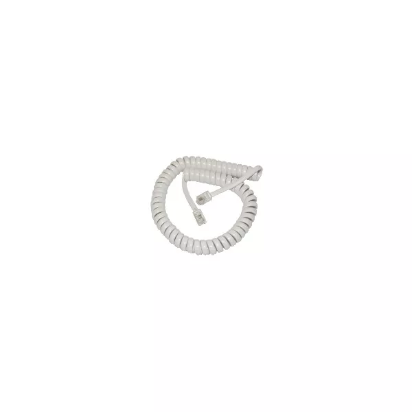 Telephone handset RJ9 cable 2 mt white spiral