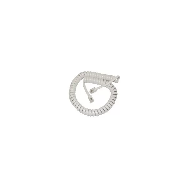 Telephone handset RJ9 cable 2 mt white spiral