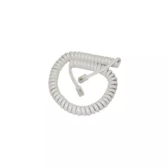Telephone handset RJ9 cable 2 mt white spiral