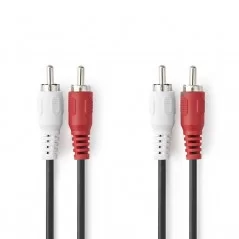 Audio cable 2 RCA male - 2 RCA male 5mt