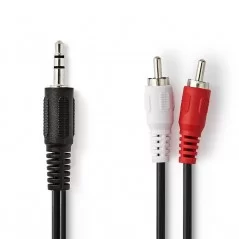 Audio cable 1 jack 3.5mm stereo male - 2 RCA male 3mt