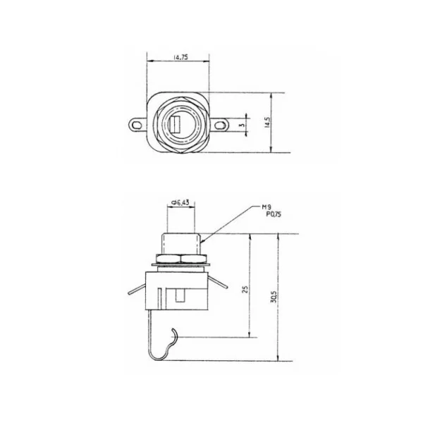 LUMBERG mono panel 6.3mm jack socket