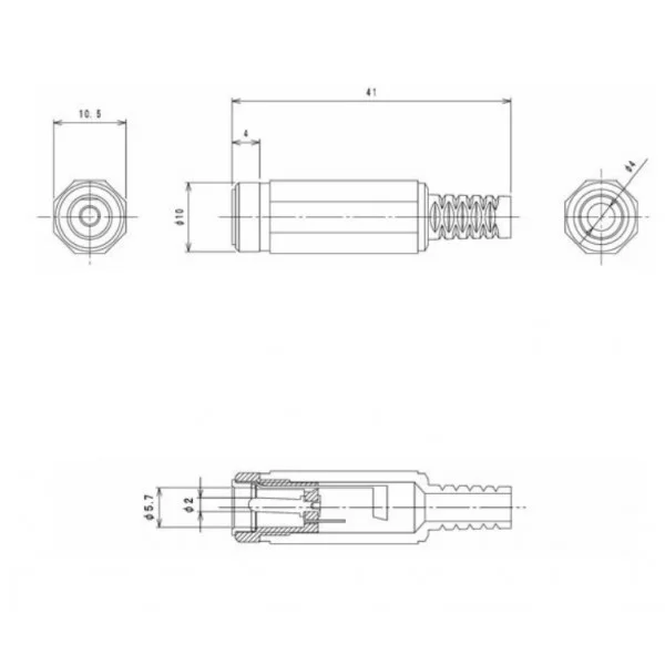 Lumberg DC 5.5x2.1mm male connector