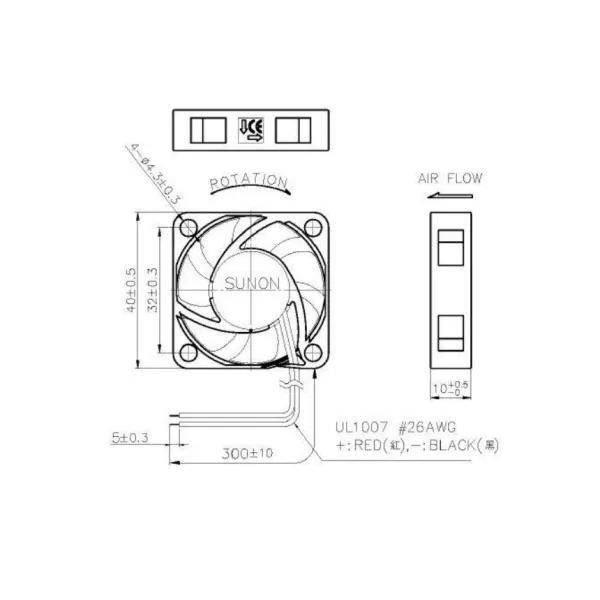 Fan 40x40x10 5V EE40100S2-1000U-999