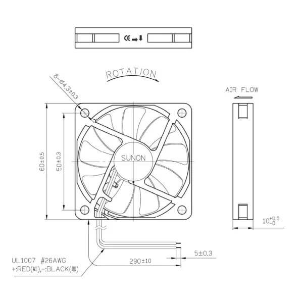 Fan 60x60x10 12V MF60101V2-1000U-A99