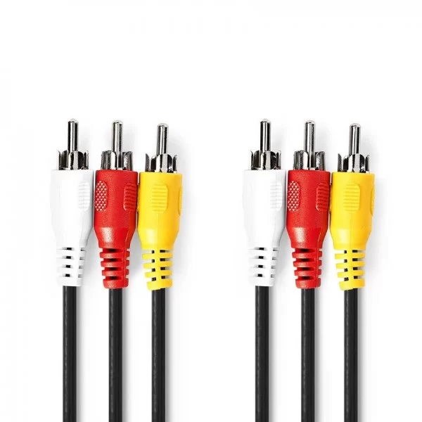 3 RCA male - 3 RCA male audio video cable 3mt