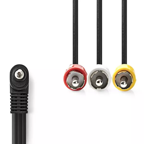 Audio video cable 3.5mm jack - 3 RCA male 2mt