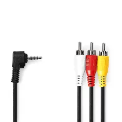 Audio video cable 3.5mm jack - 3 RCA male 2mt