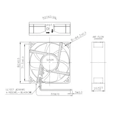 Ventola 80x80x25 24V EF80252S1-1000U-A99