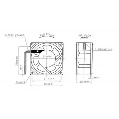 Fan 80x80x38 220V SF23080A2083HSL.GN