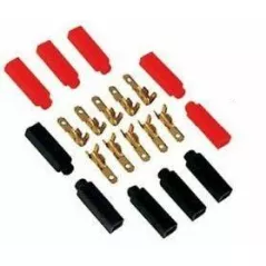 Faston kit 2.86mm male with red black covers 10pcs